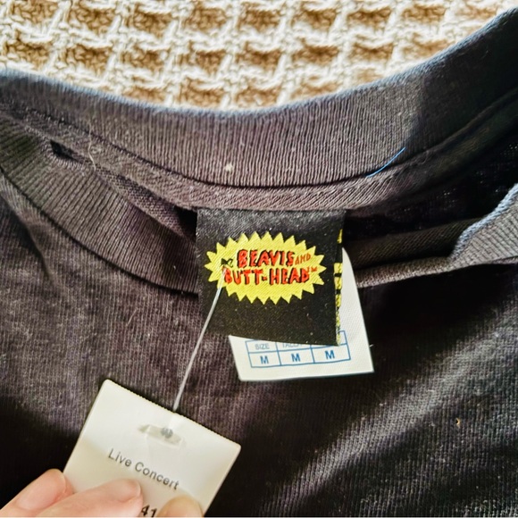 NWT 2011 MTV Sz M Beavis and Butthead Black Graphic Tee with Cartoon Print - Picture 4 of 7